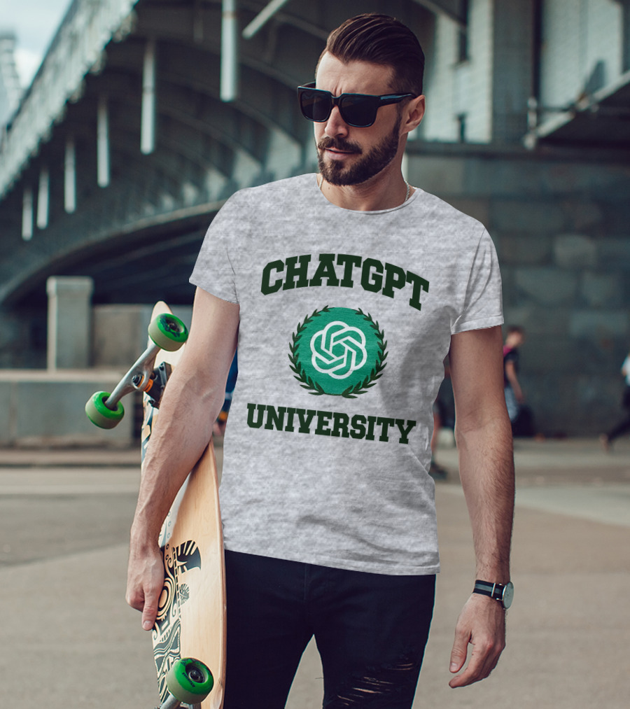 Shithead Steve Chatgpt University Laurel Emblem T-Shirt