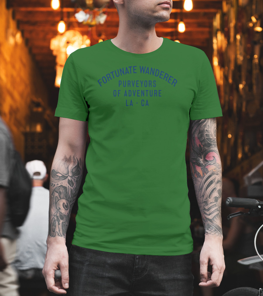 Fortunate Wanderer Purveyors Of Adventure LA CA Wanderlust T-Shirt
