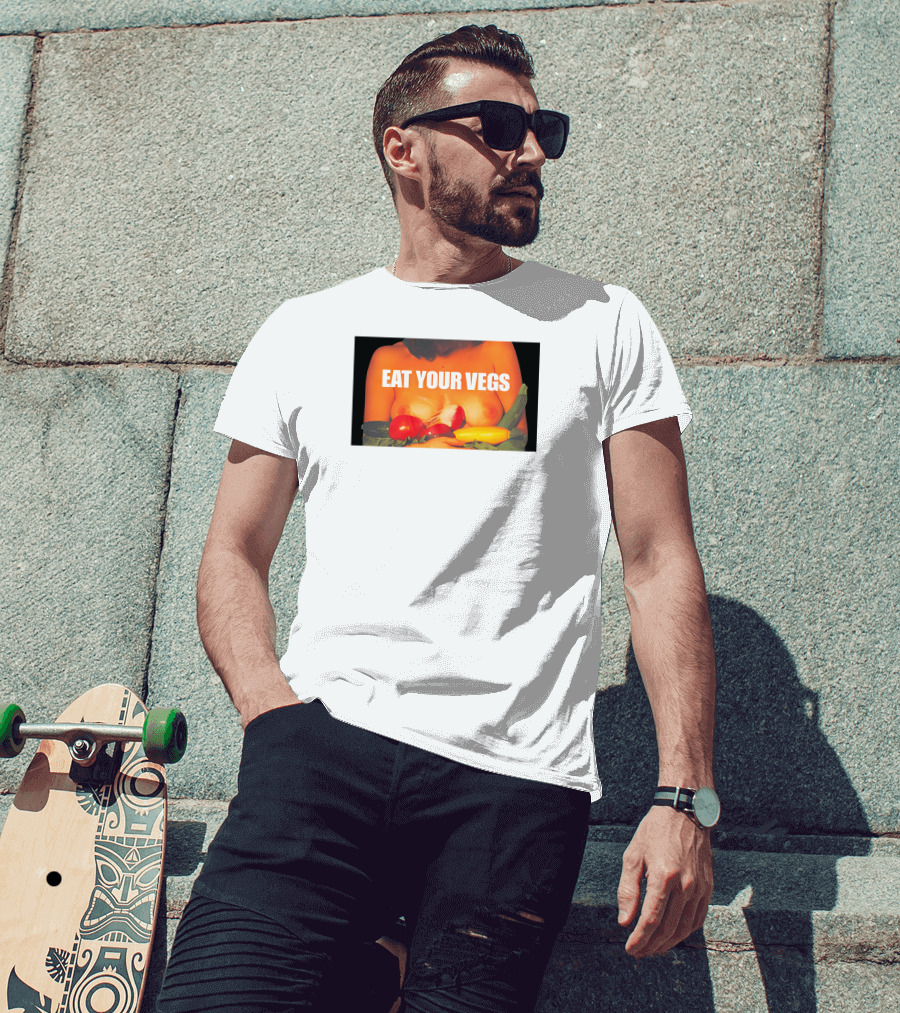 Jenna Lynn Meowri Eat Your Vegs Veggies Tomatoes Zucchini Peppers T-Shirt