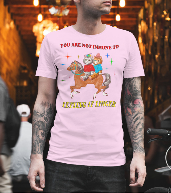 You Are Not Immune To Letting It Linger Cats on Horse with Colorful Stars T-Shirt You Are Not Immune To Letting It Linger Cats on Horse with Colorful Stars T-Shirt