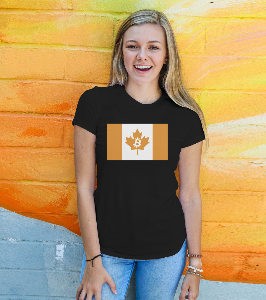 The Best Business Show Merch Bitcoin Canada Maple Leaf Orange Flag T-Shirt