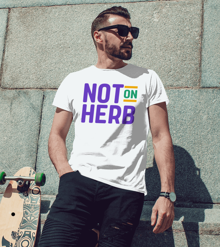 Sharief Ishaq Not On Herb Text In Purple And Green T-Shirt
