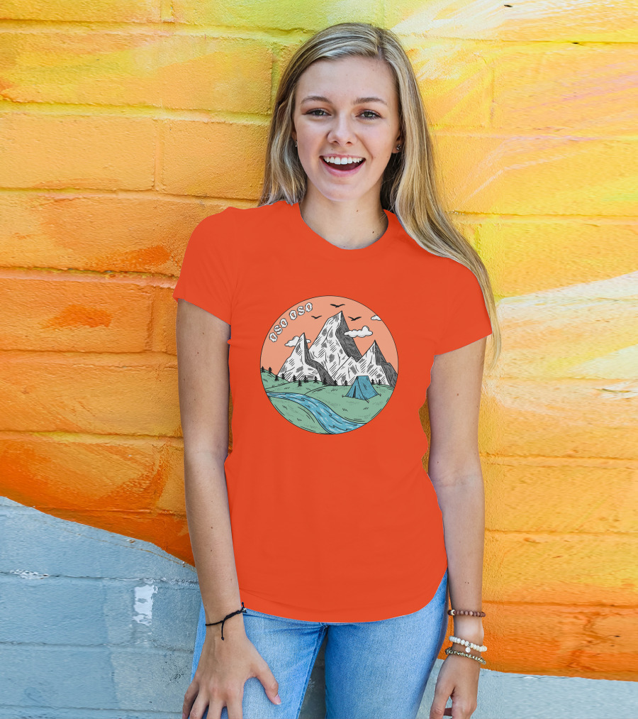 Christine Oso Oso River Tent Camping Mountains T-Shirt