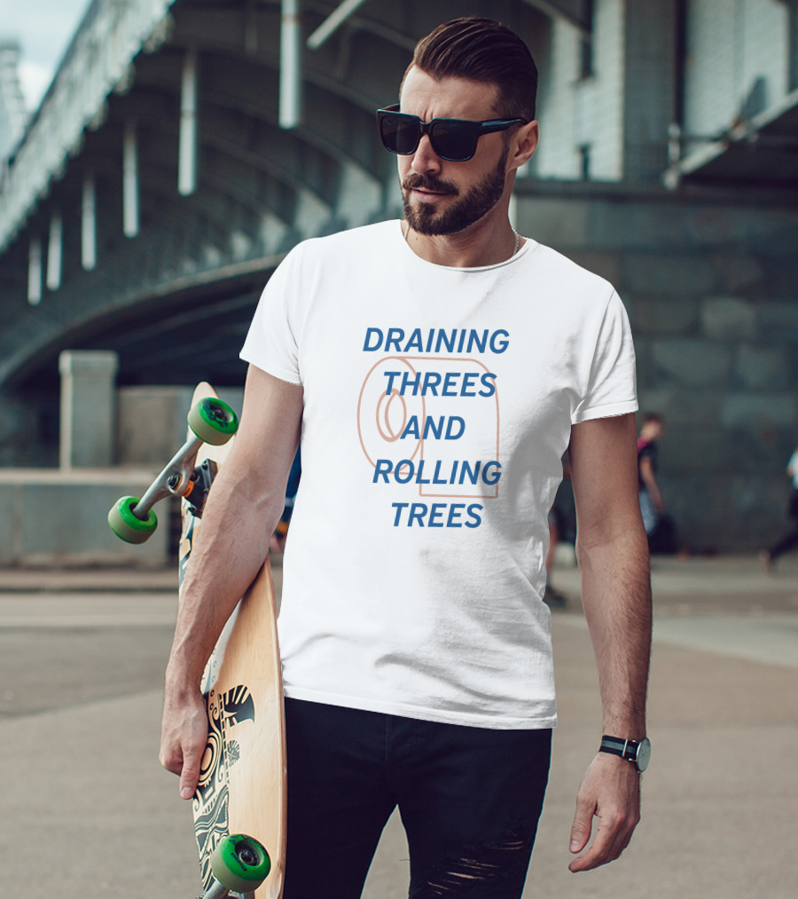 Scarlet And Gold Merch Draining Threes And Rolling Trees T-Shirt