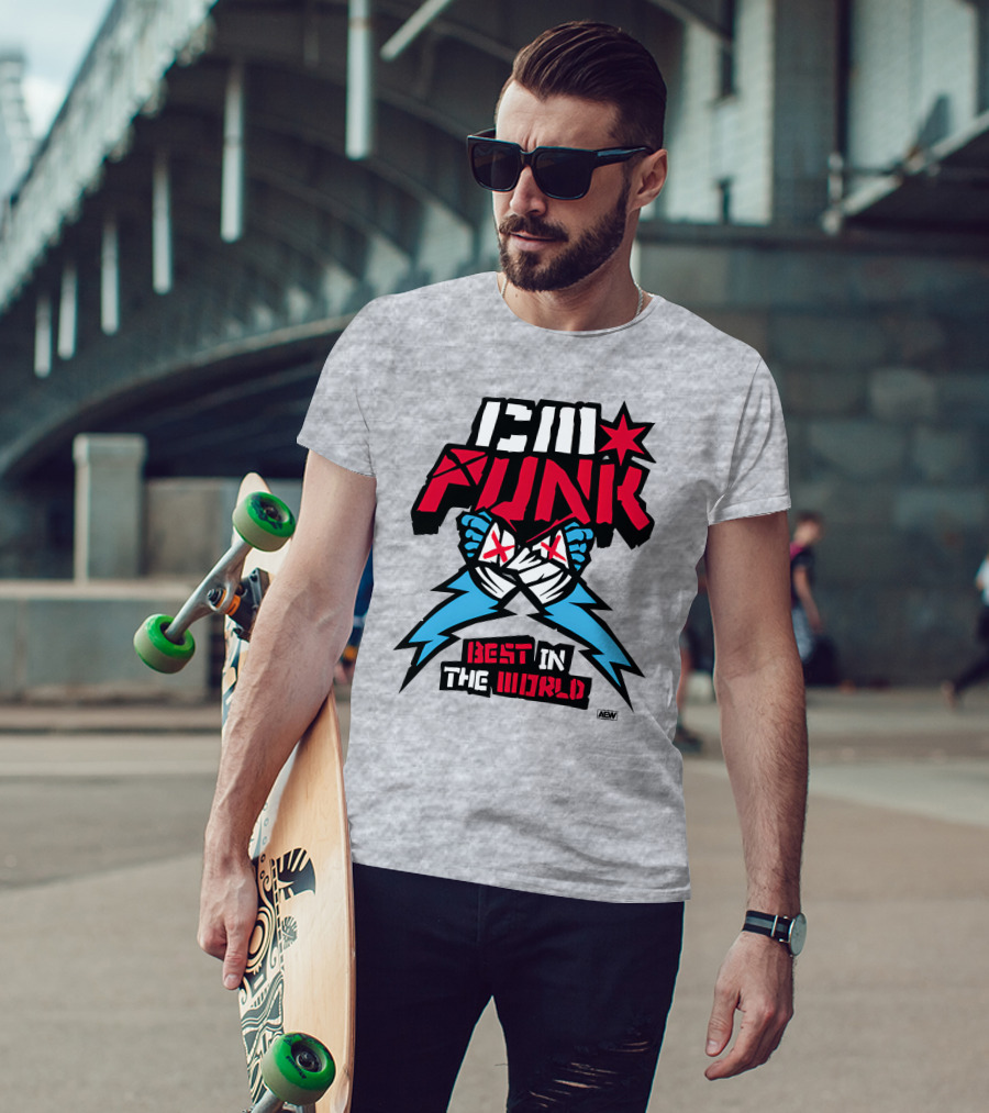 CM Punk AEW Best In The World Supercharged Ringer T-Shirt