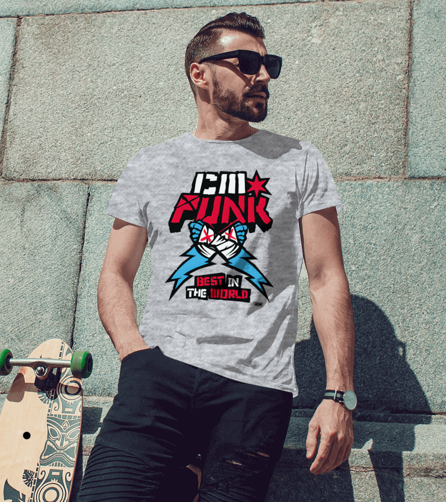CM Punk AEW Best In The World Supercharged Ringer T-Shirt