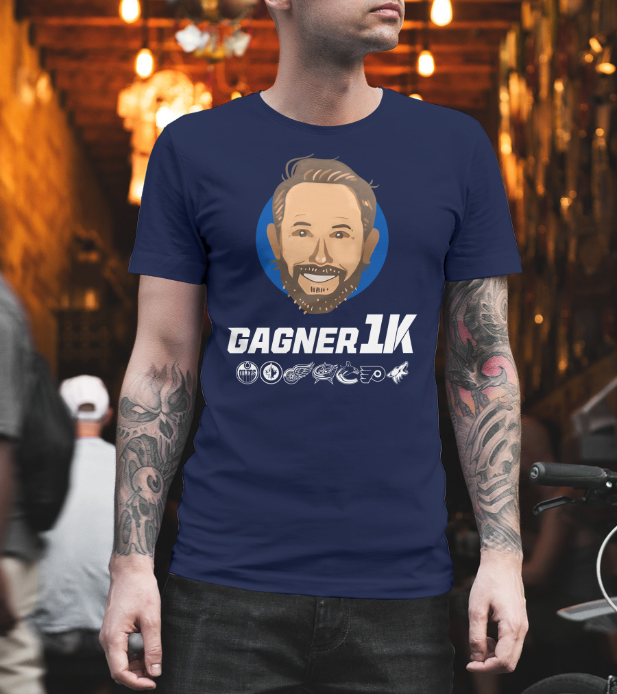 Gagner 1K Congrats Gags 1000 Career NHL Games Oilers Jets Red Wings Blue Jackets Canucks Flyers Coyotes T-Shirt