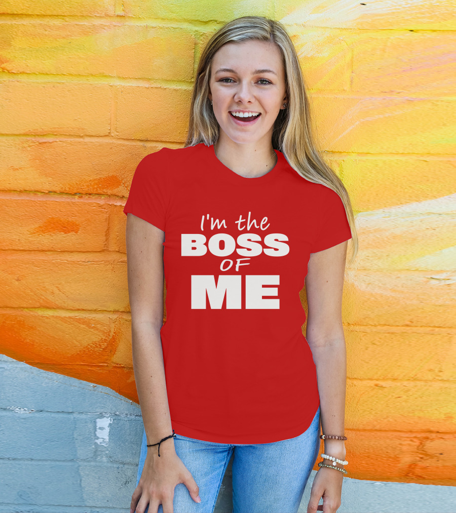 Texas Paul Schroder I'M The Boss Of Me Bold Red T-Shirt