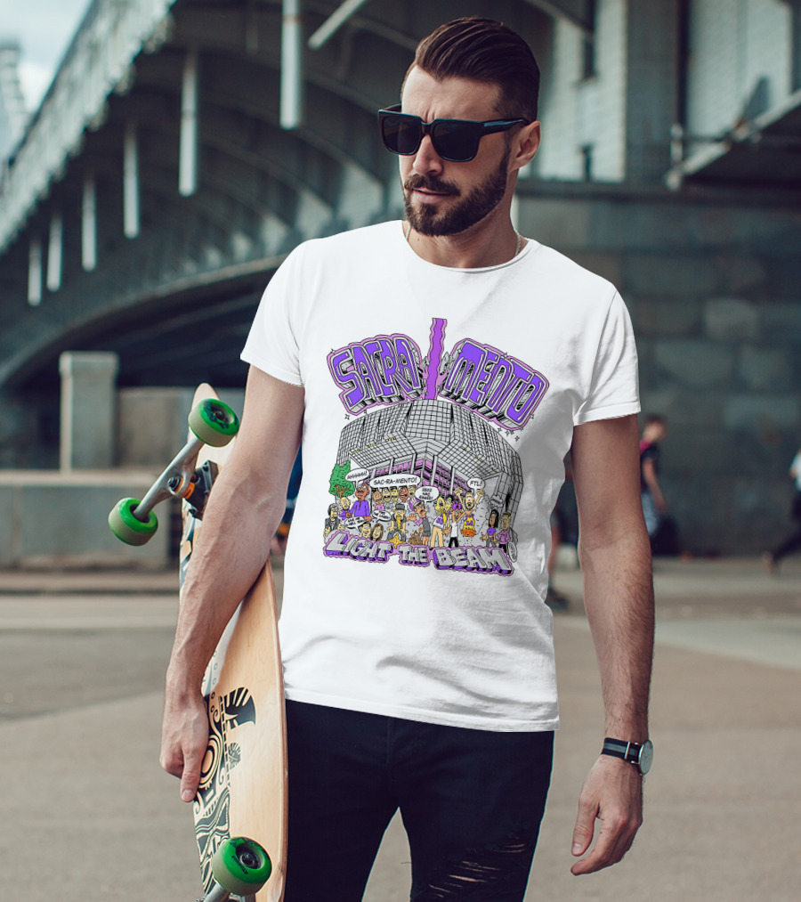 SACRA MENTO Light The Beam Midtownsac Crowd Excitement Energetic Atmosphere T-Shirt
