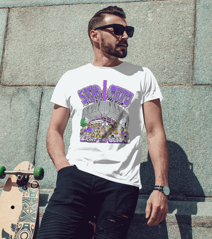 SACRA MENTO Light The Beam Midtownsac Crowd Excitement Energetic Atmosphere T-Shirt