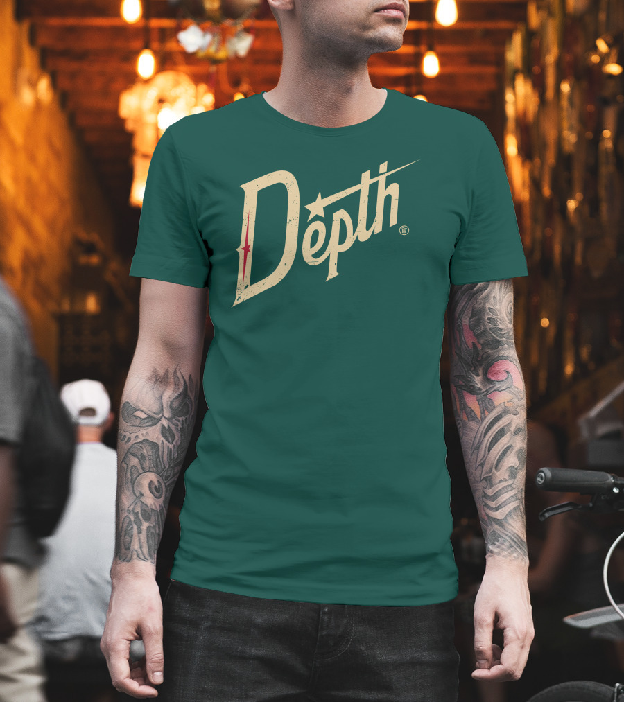 Depth Parody Vintage Style Text with Star Accent T-Shirt