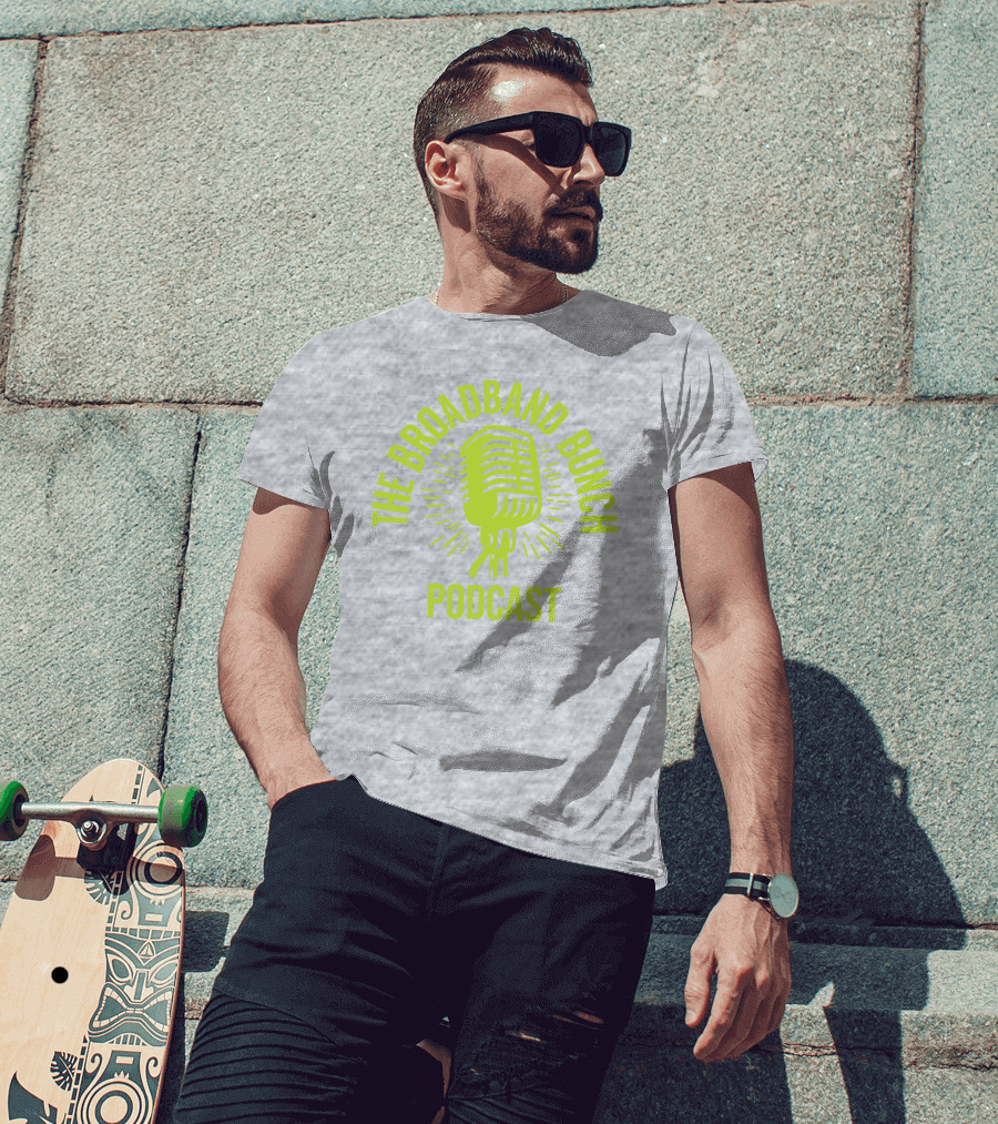The Broadband Bunch Podcast Microphone T-Shirt