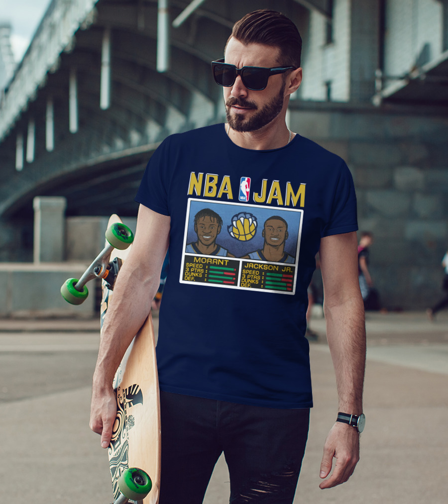 NBA Jam Morant Jackson Jr Player Stats Molly Morrison T-Shirt