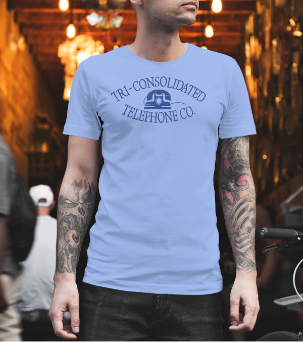 TRI-CONSOLIDATED TELEPHONE CO VINTAGE LOGO WITH RETRO TELEPHONE IMAGE T-Shirt TRI-CONSOLIDATED TELEPHONE CO VINTAGE LOGO WITH RETRO TELEPHONE IMAGE T-Shirt