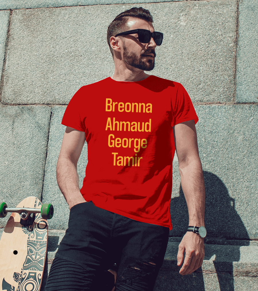 Breonna Ahmaud George Tamir Red Background T-Shirt