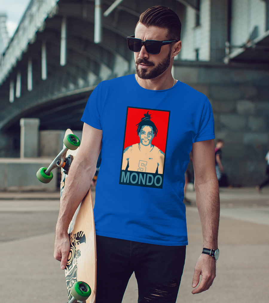 Armando Bacot Mondo Number 5 Red And Blue T-Shirt