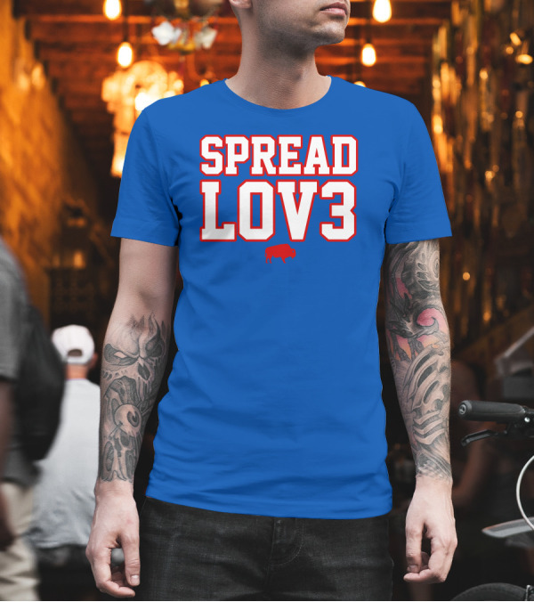 Spread Lov3 Buffalo Red Outline with Buffalo T-Shirt Spread Lov3 Buffalo Red Outline with Buffalo T-Shirt