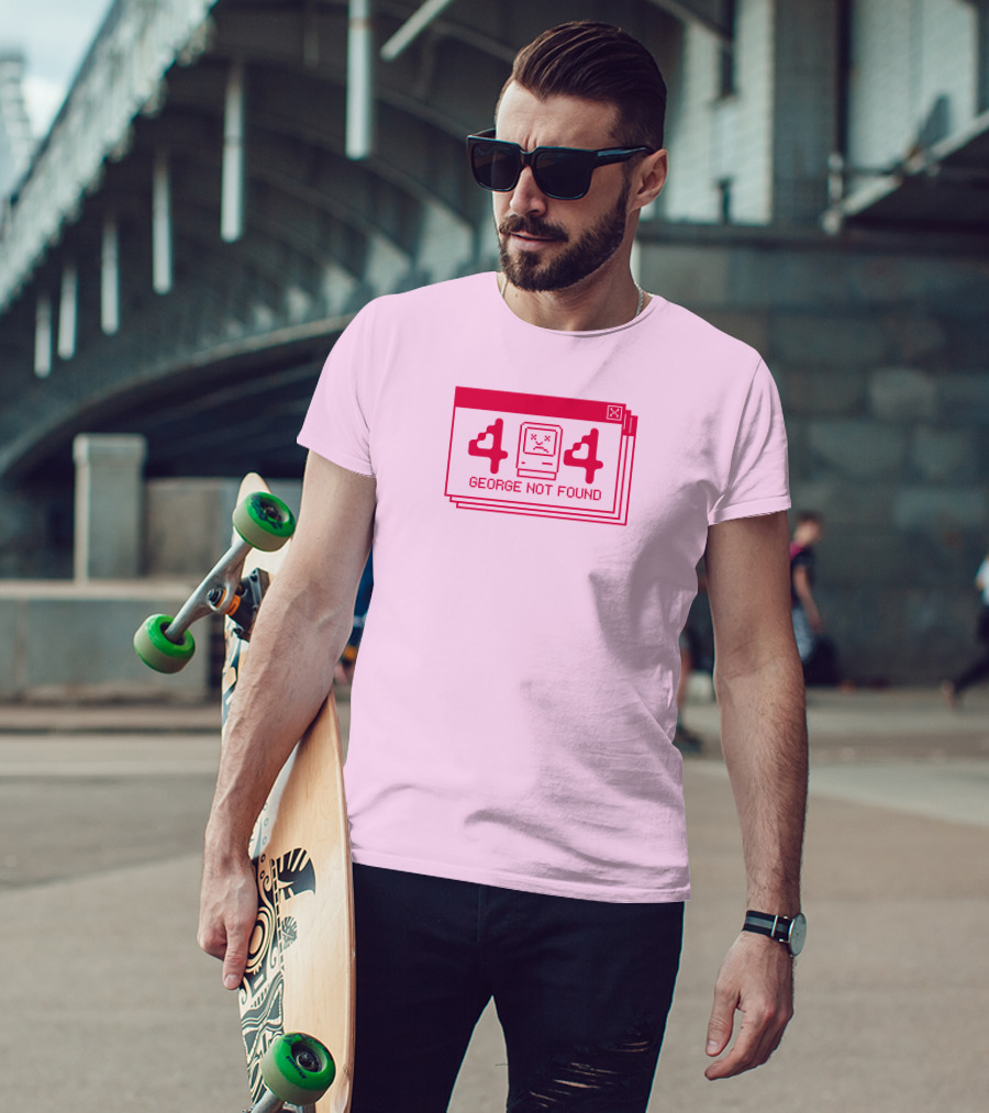 Georgenotfound 404 Error Crying Computer Pink T-Shirt