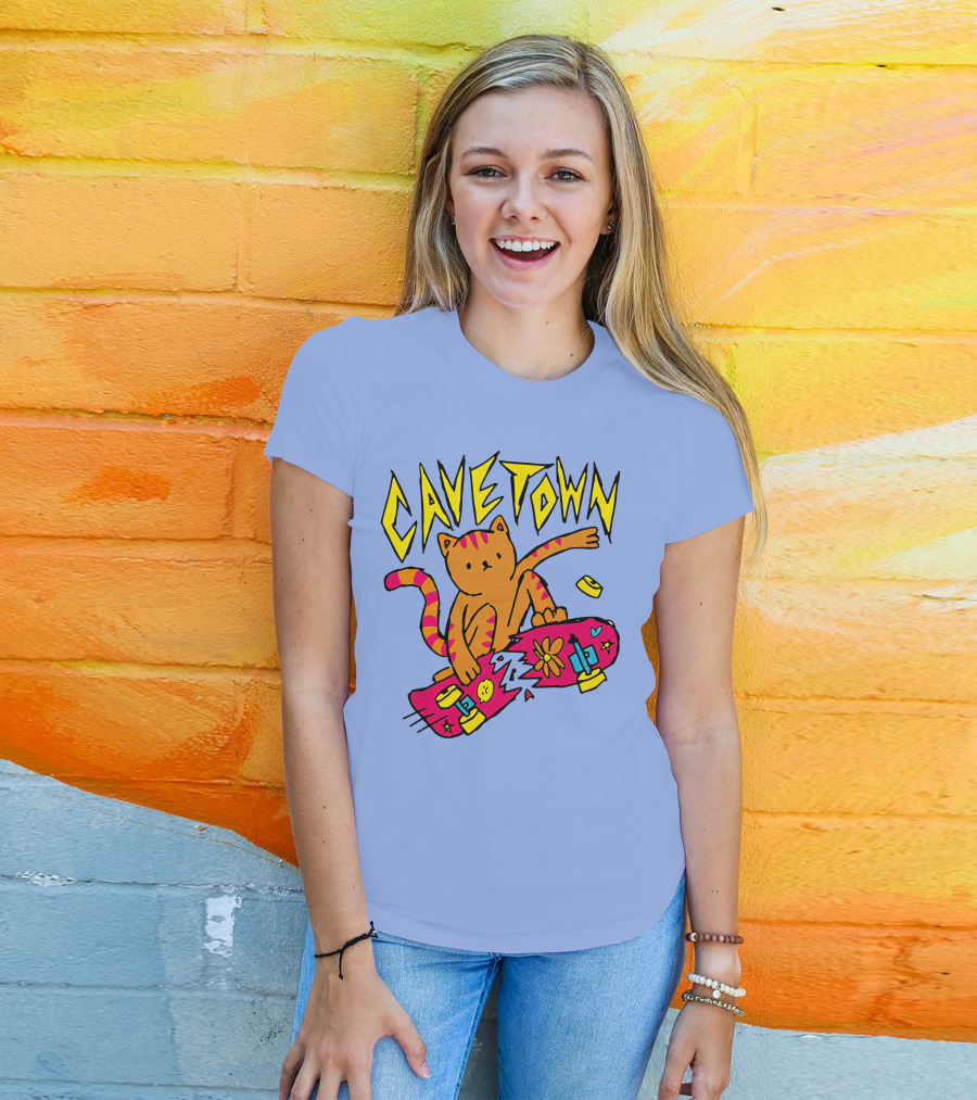 Cavetown Cat Skateboard Fun T-Shirt