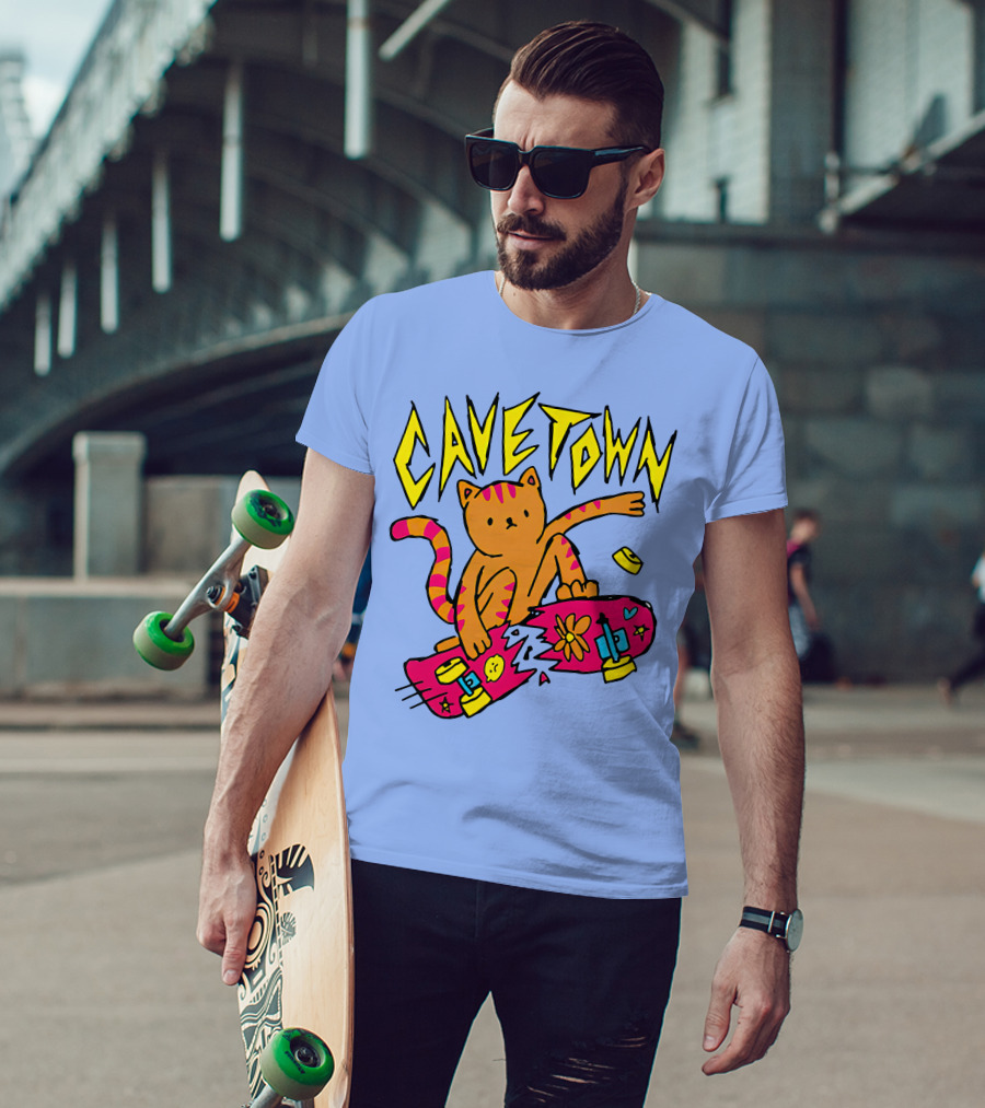 Cavetown Cat Skateboard Fun T-Shirt