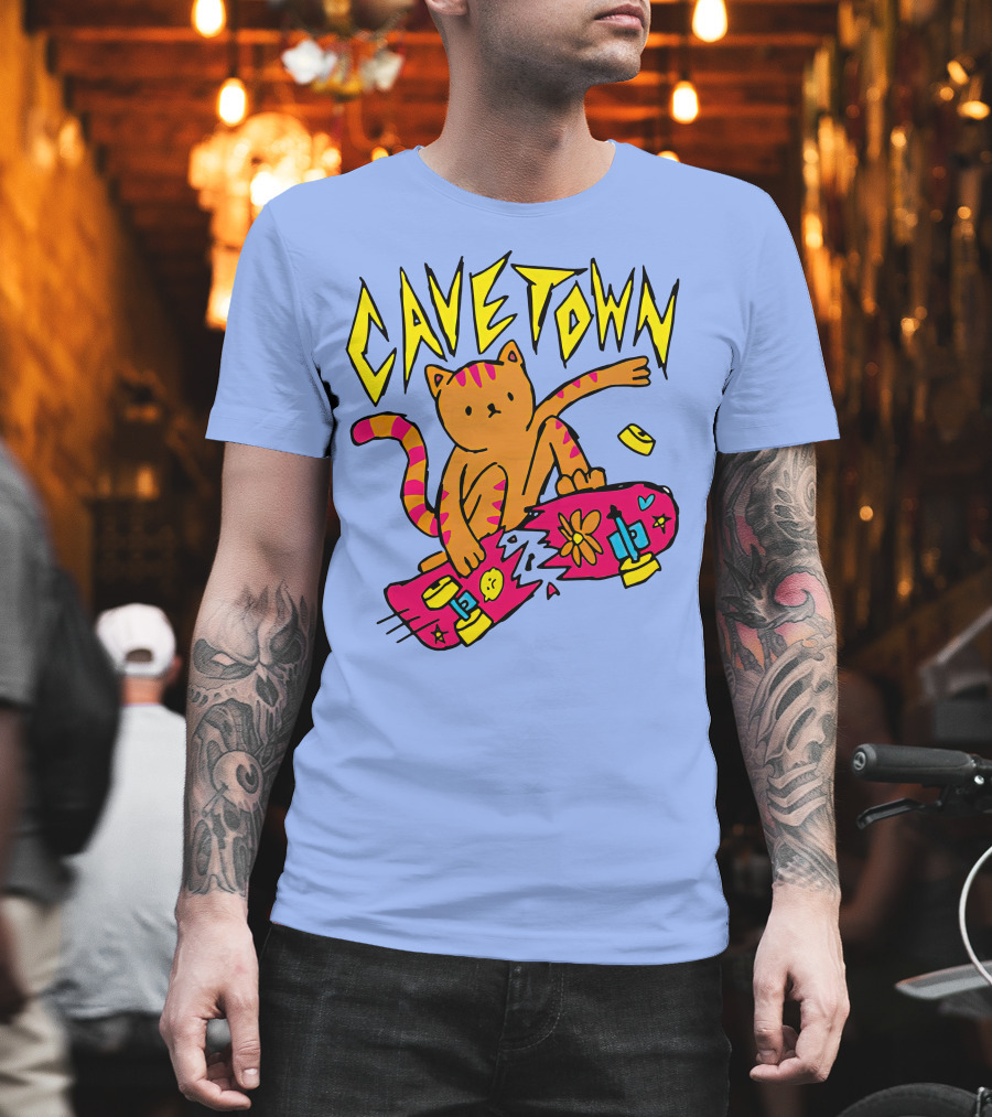 Cavetown Cat Skateboard Fun T-Shirt