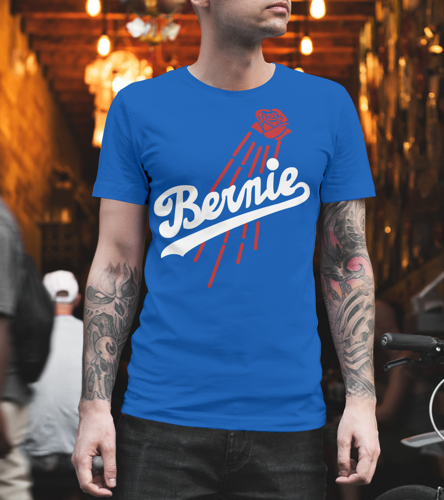 Bernie Sanders Dodgers Logo Rose T-Shirt