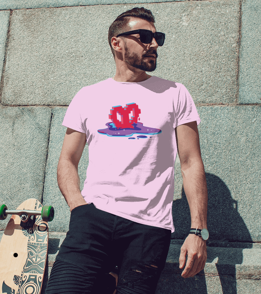 Heart Pixel Art Melting Design Philza Merch T-Shirt
