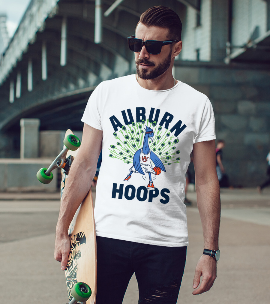 Auburn Hoops Peacock Basketball Sports T-Shirt