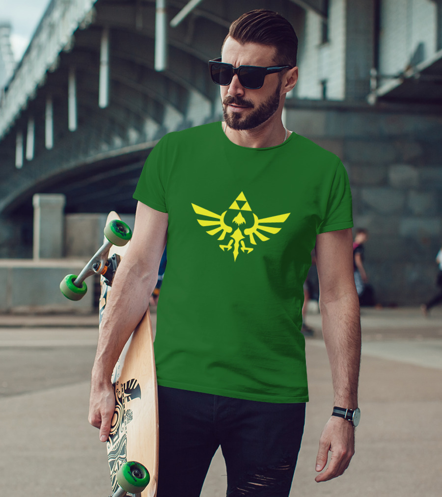 Triforce Symbol Hylian Eagle Green Cargo Shorts T-Shirt