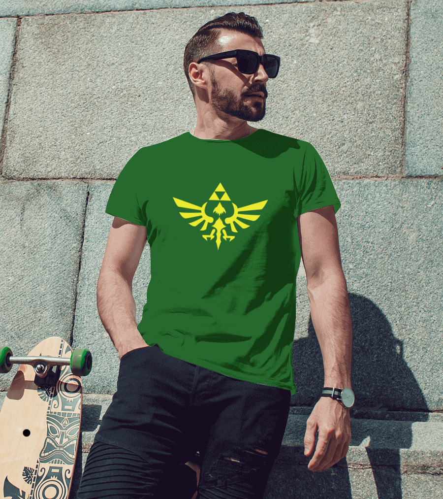 Triforce Symbol Hylian Eagle Green Cargo Shorts T-Shirt
