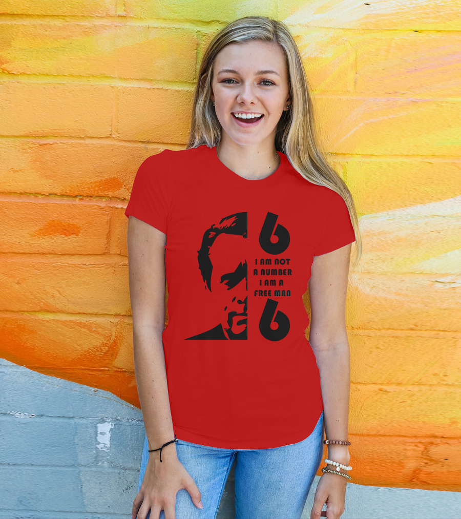 I Am Not A Number I Am A Free Man 6 Six Red T-Shirt