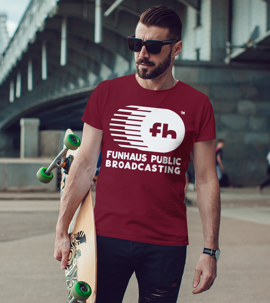 Funhaus Public Broadcasting Logo Design Fh T-Shirt