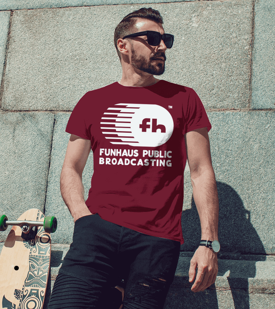 Funhaus Public Broadcasting Logo Design Fh T-Shirt