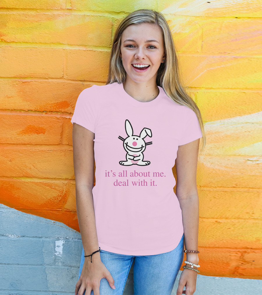 Emi It's All About Me Deal With It Happy Bunny T-Shirt