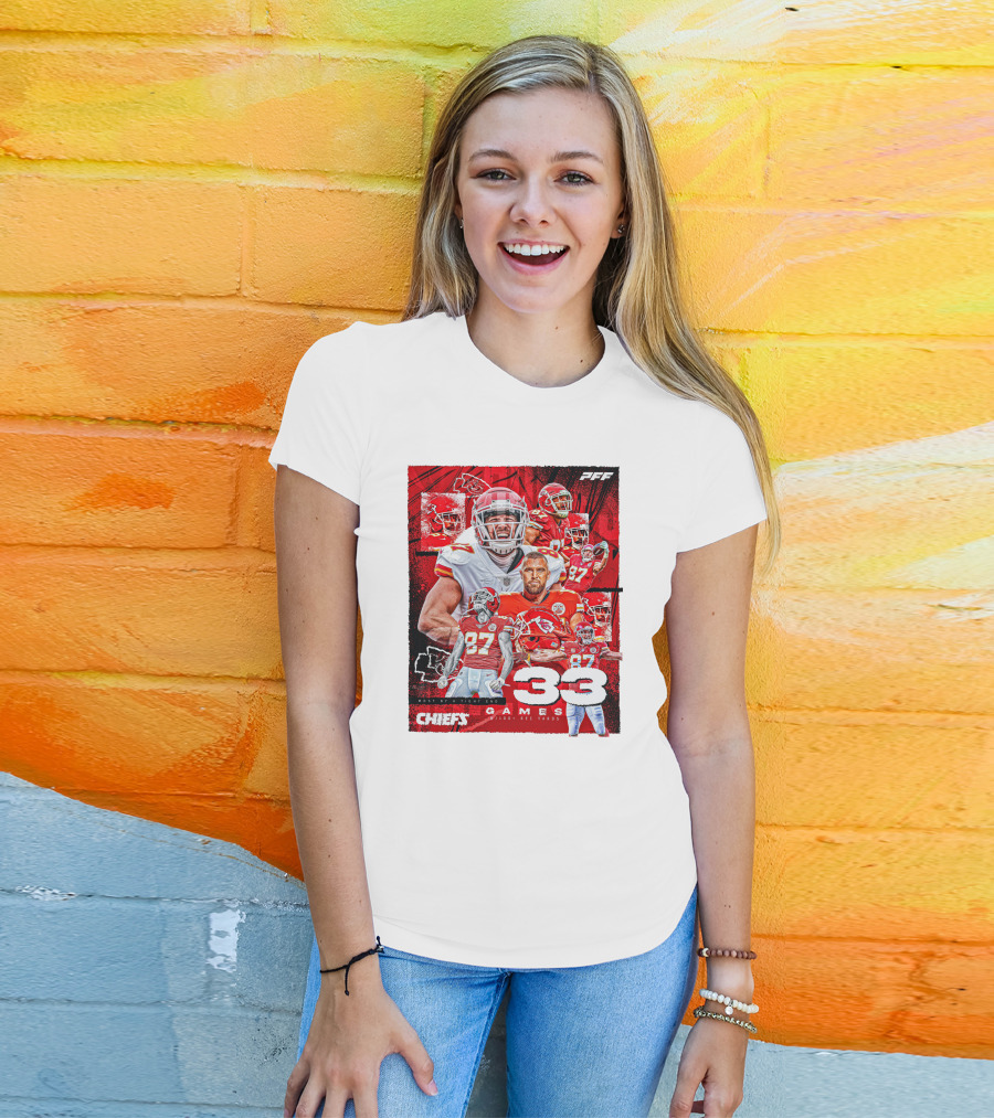 Chiefs Tight End Record 33 Games PFF Highlights T-Shirt
