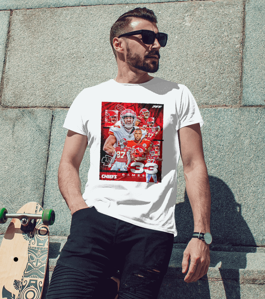 Chiefs Tight End Record 33 Games PFF Highlights T-Shirt