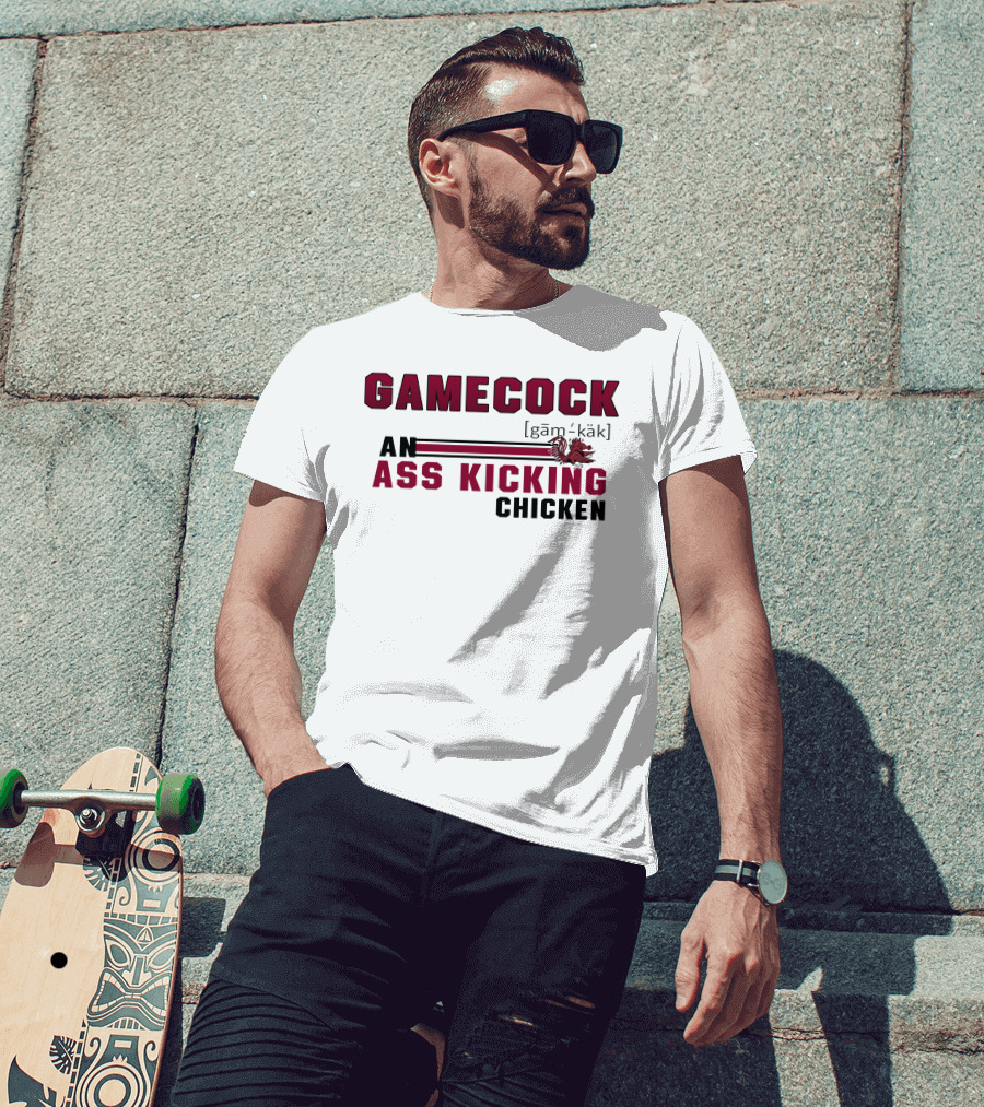 Gamecock Ass Kicking Chicken Rooster Mascot Gam-käk Definition T-Shirt
