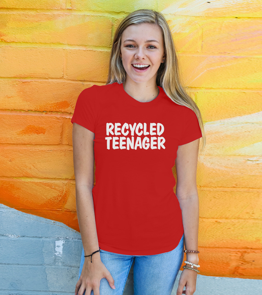 Recycled Teenager Bold White Text Fun T-Shirt