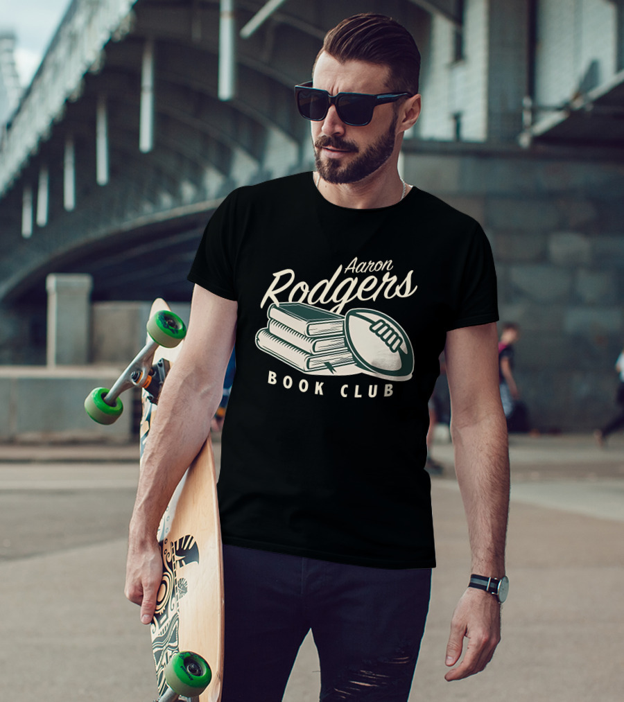 Pat McAfee Show Aaron Rodgers Book Club Football Stack T-Shirt