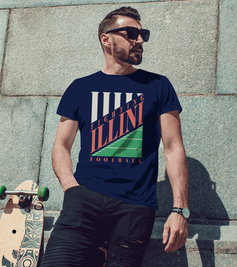 Fighting Illini Football Illinois Field Stripes T-Shirt