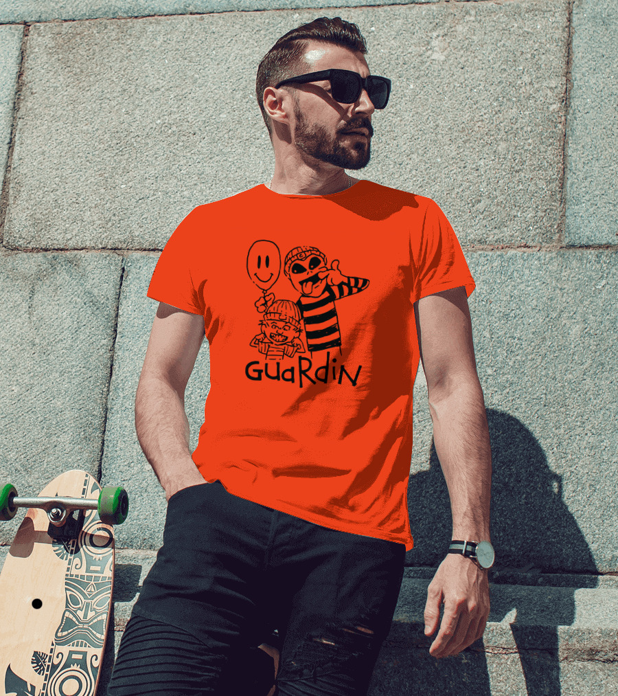 Calvin And Hobbs Guardin Graffiti Style Mischief Balloon T-Shirt