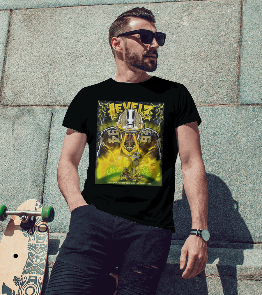 Levelz New Orleans Saints Cam Jordan All Time Sacks Leader T-Shirt