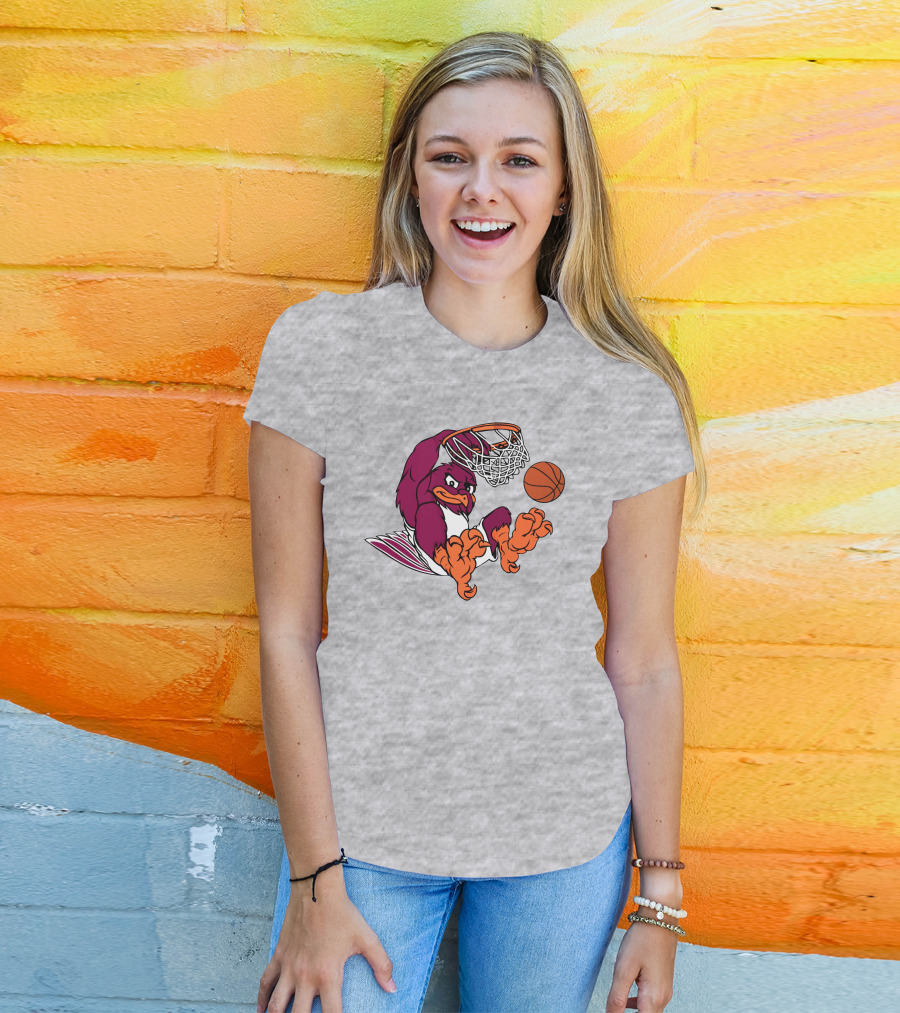 Clark Ruhland Hokiebird Basketball Dunk T-Shirt