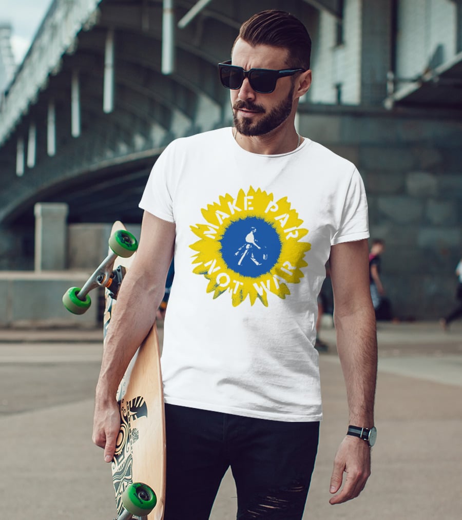 Sunflower Of Peace Make Par Not War Golf Charity T-Shirt