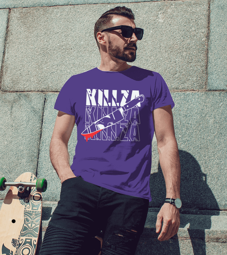 Killza Knife Graphic With Bold Repeated Text T-Shirt