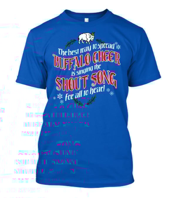 Buffalo Cheer With Shout Song Festive Buffalo Snowflakes T-Shirt