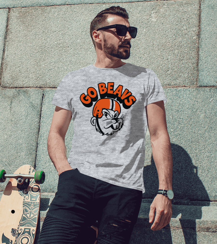 Vintage OSU Go Beavs Football Beaver Mascot T-Shirt