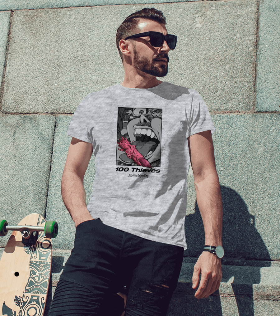 100 Thieves Jujutsu Kaisen Collaboration Manga T-Shirt