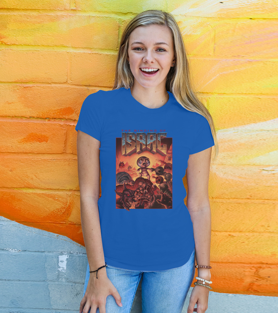 The Binding Of Isaac Dramatic Monster Battle Scene With Detailed Character T-Shirt