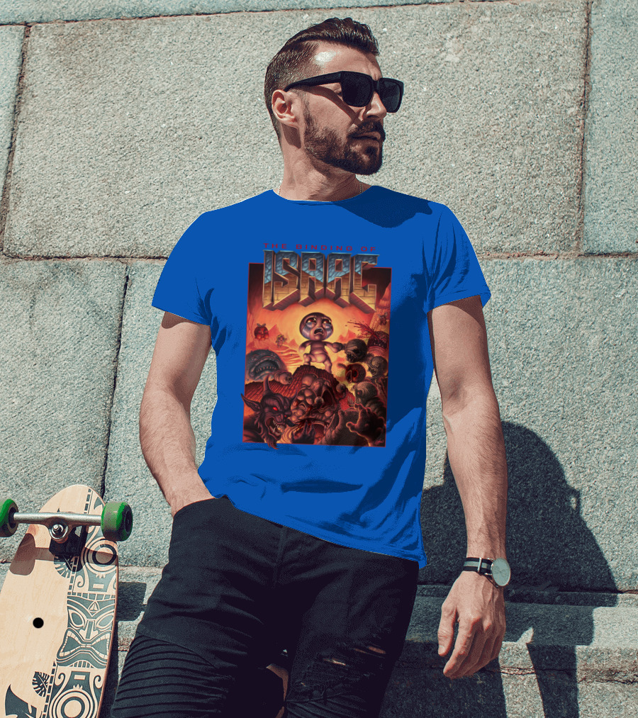 The Binding Of Isaac Dramatic Monster Battle Scene With Detailed Character T-Shirt